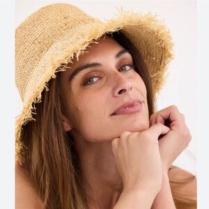 Wyeth Fringe Straw Bucket Hat